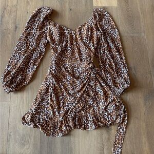 NWOT Lilly Pulitzer Brown Leopard Print Wrap Dress